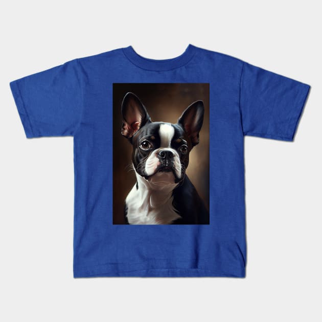 Boston Terrier Kids T-Shirt by ABART BY ALEXST 